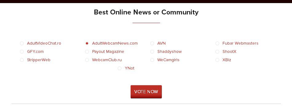 AW Awards Category Best Adult Webcam News or Community Site