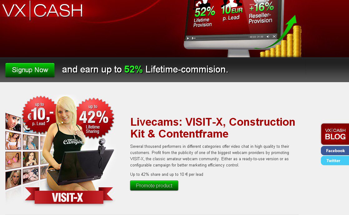 vxcash.net is the affiliate program for the top German Adult Webcams Program.