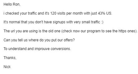 reply from Nick at xlovecash