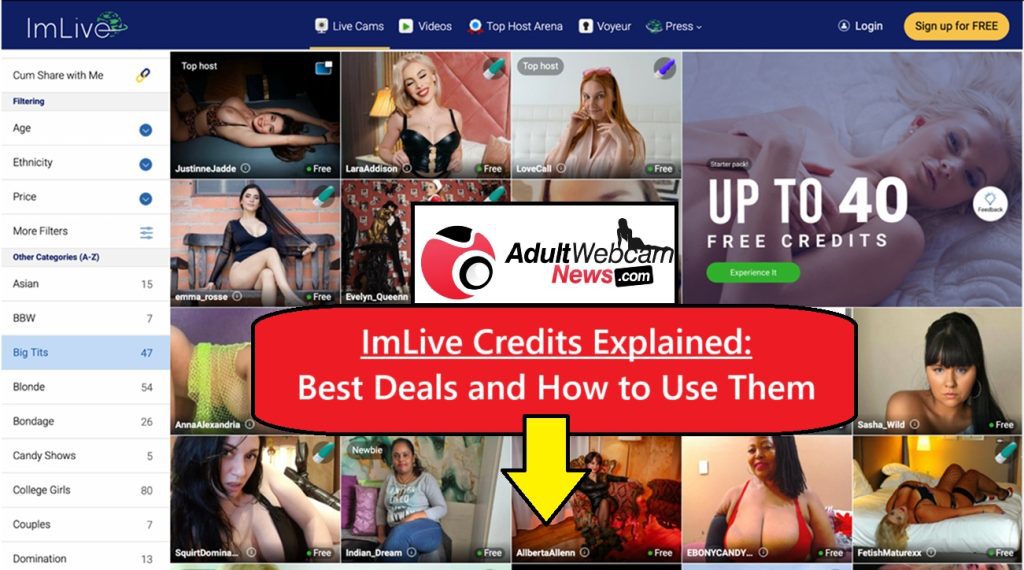 ImLive credits guide